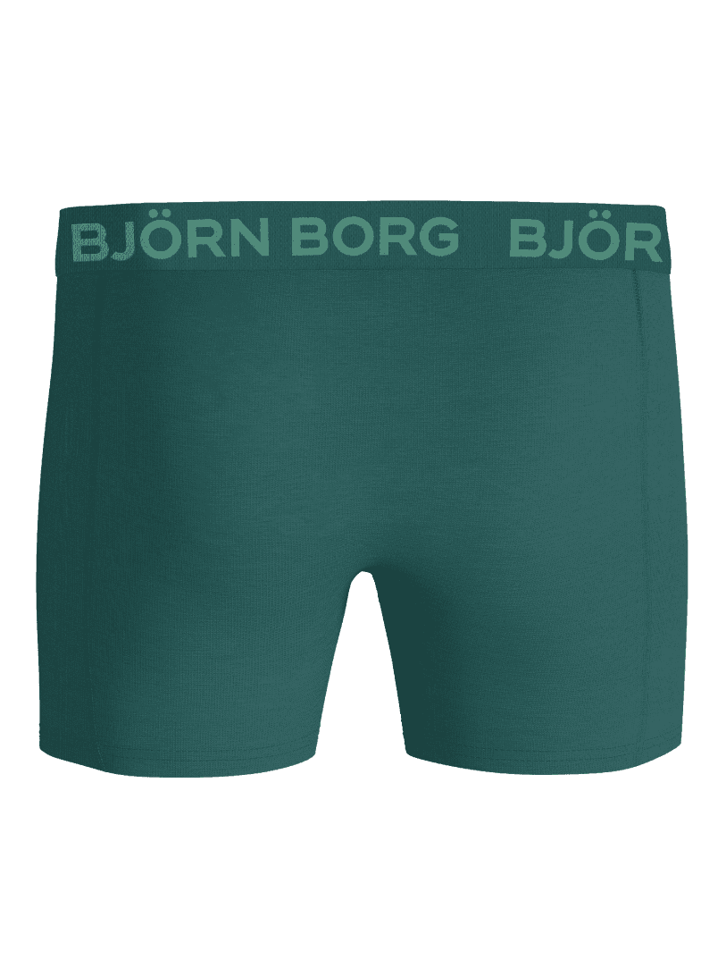 Back view of the Cotton Stretch Boxers 3-pack in green, featuring soft and functional cotton boxer briefs. - Image 3