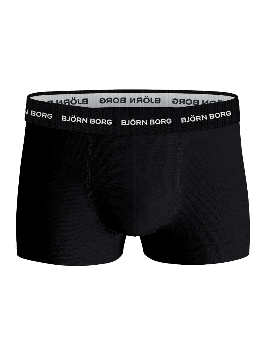 Svarta Cotton Stretch Trunks 5-pack i mjuk bomullsstretch sedda framifrån med en ikonisk resår. - Image 7