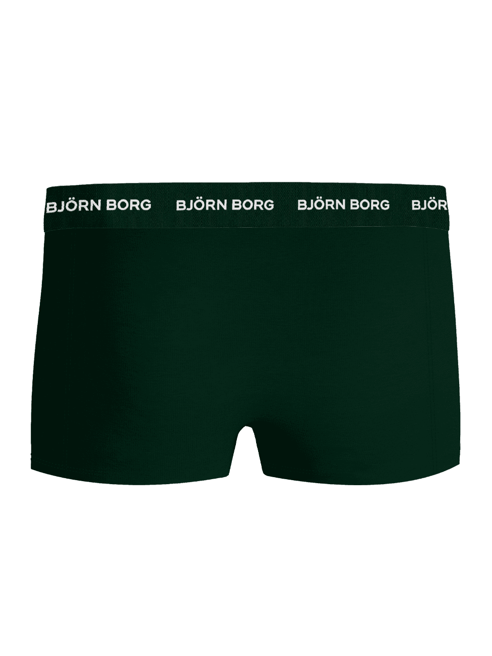 Gröna Cotton Stretch Trunks 5-pack i mjuk bomull med vit logotyp på resåren för stil och funktion. - Image 3