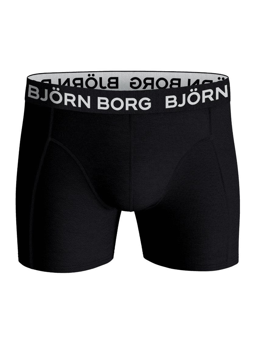Björn Borg Cotton Stretch Boxers 5-pack i svart för kids i mjuk bomullstretch med vit logotyp sedda framifrån. - Image 6