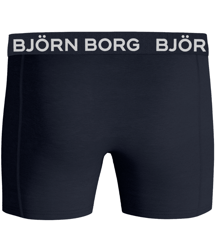 Cotton Stretch Boxers 3-pack til kids i navy bomuld med mellemhøj talje og gråt logo på linningen. - Image 3