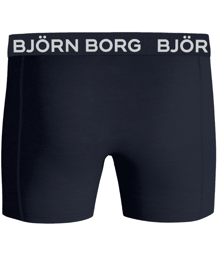 Cotton Stretch Boxers 3-pack til kids i navy bomuld med mellemhøj talje og gråt logo på linningen. - Image 3