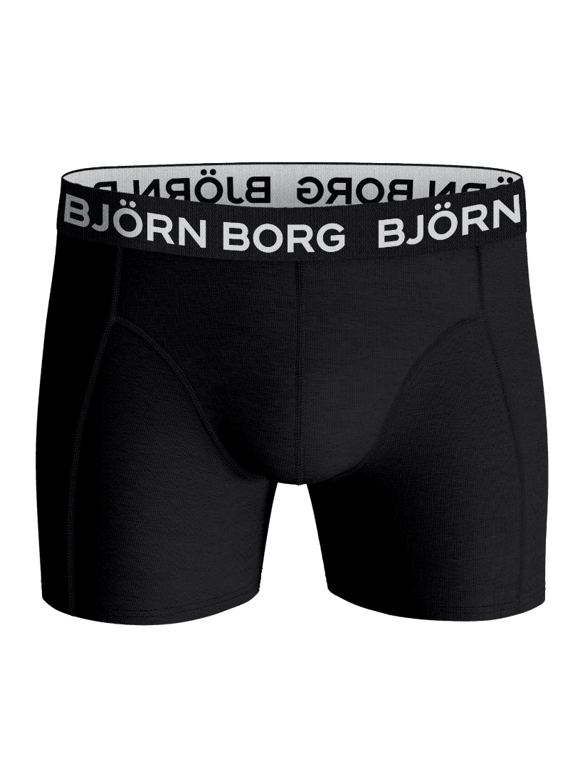 Svarta Cotton Stretch Boxers 7-pack för kids i mjuk bomullsstretch sedda framifrån med en vit logotyp på midjeresåret. - Image 2