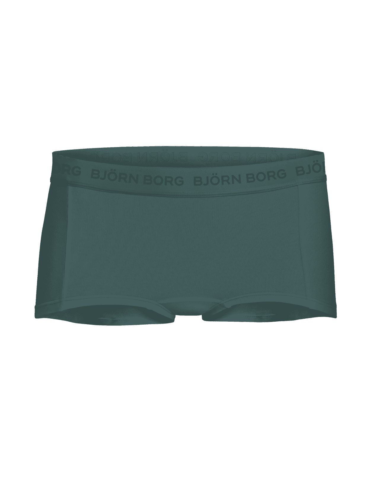 Green Everyday Cotton Boxers Shorts 3-pack for women, featuring soft organic cotton and a comfortable logo waistband. - Image 2
