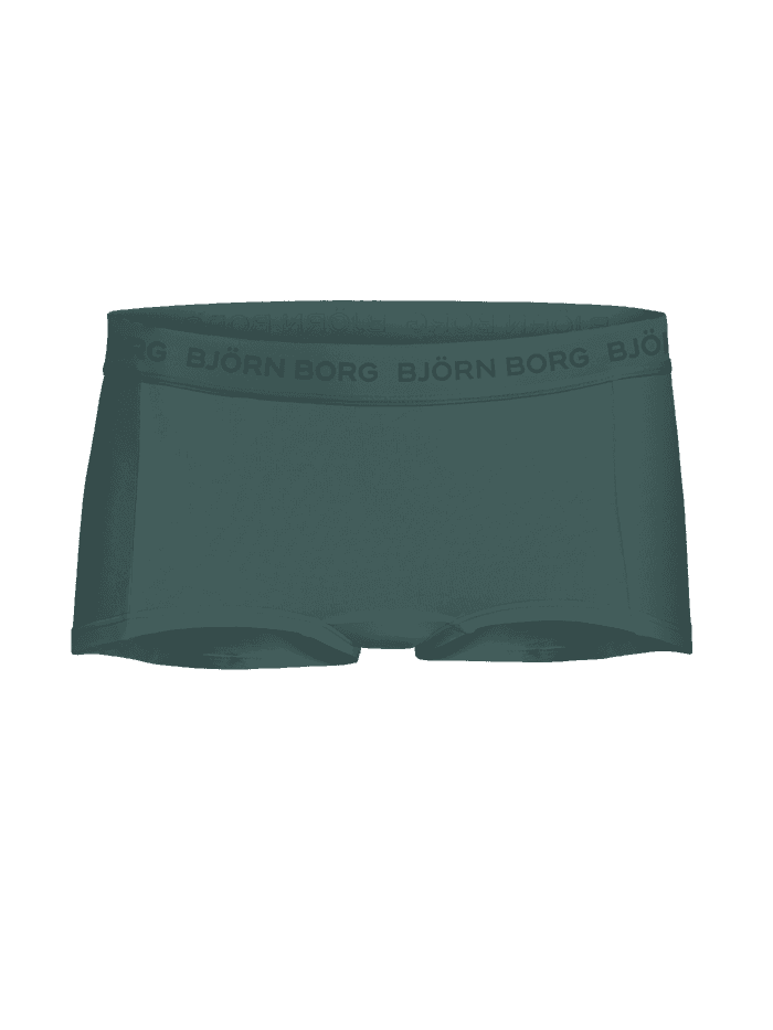 Groene Everyday Cotton Boxers Shorts 3-pack voor dames van zacht biologisch katoen met een comfortabele logo-tailleband. - Image 2