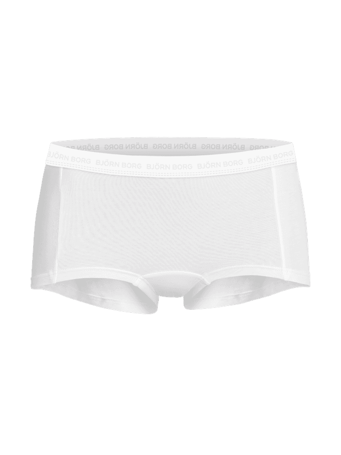 Everyday Cotton Boxers Shorts 5-pack in Wit voor dames met een stijlvolle halfhoge pasvorm en logotailleband, vooraanzicht. - Image 5