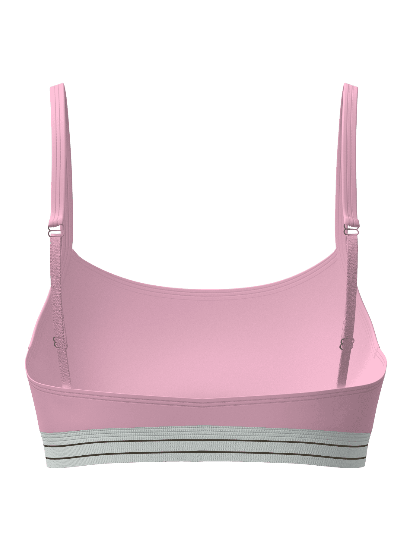Back view of the Björn Borg Original Bralette in pink, featuring adjustable straps and a striped elastic band. - Image 3
