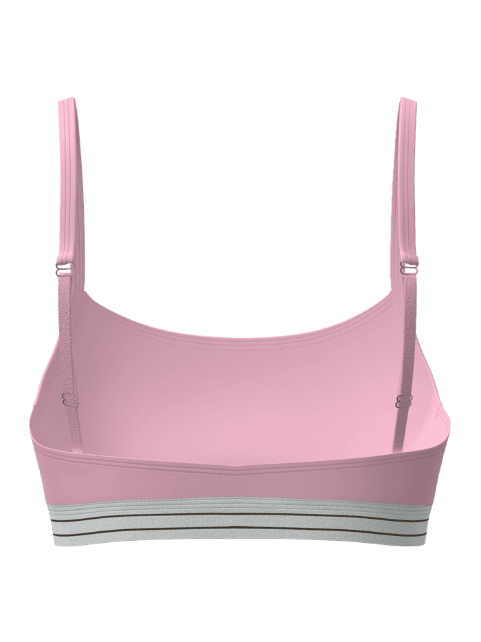 Björn Borg Original Bralette in roze met verstelbare bandjes en een gestreepte elastische band, achteraanzicht. - Image 3