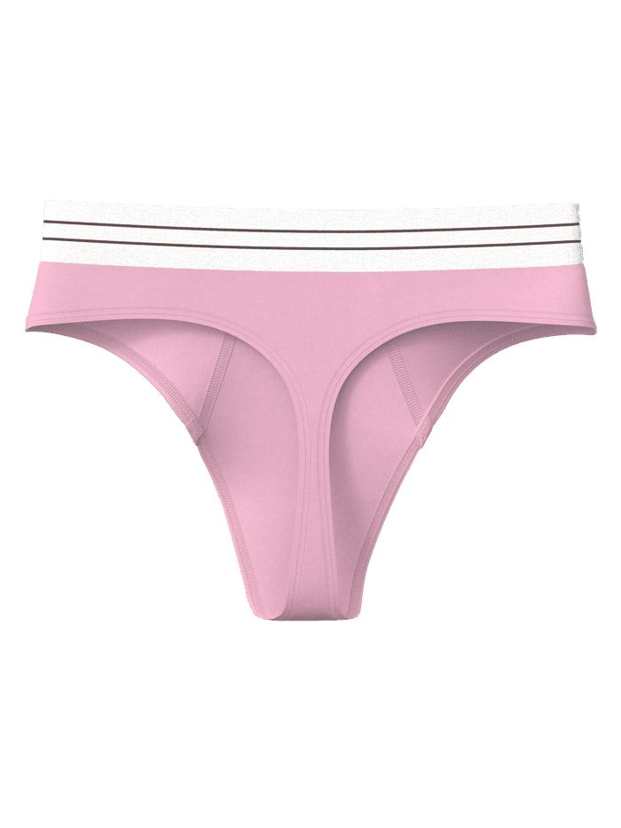 Rosa Original Thongs 2-pack mit weißem, gestreiftem Bund und vorteilhafter mittelhoher Passform. - Image 4