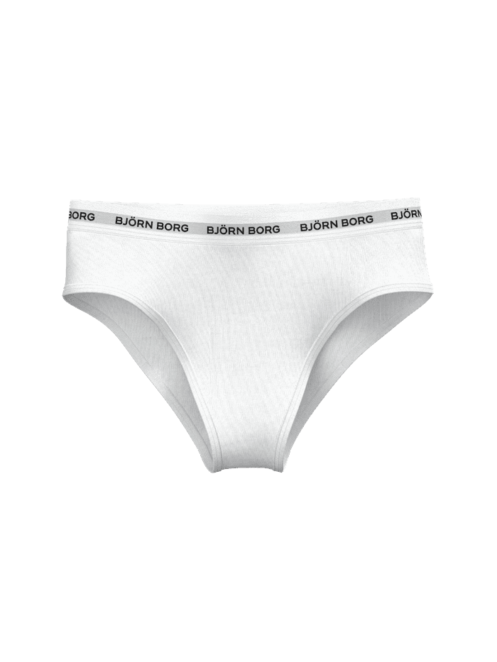 White Logo Highwaist Briefs 3-pack for women in soft cotton stretch with a flattering high-waist fit.