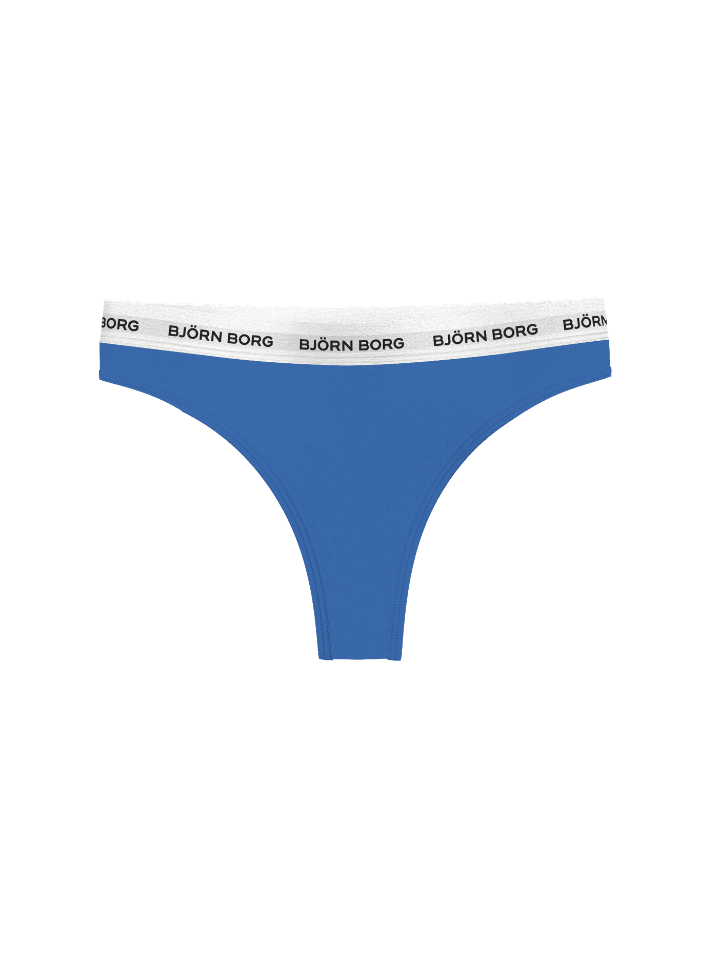 Logo Thongs 3-pack in Blauw van zacht katoen met stretch, een iconische witte logotailleband en middelhoge taille. - Image 4