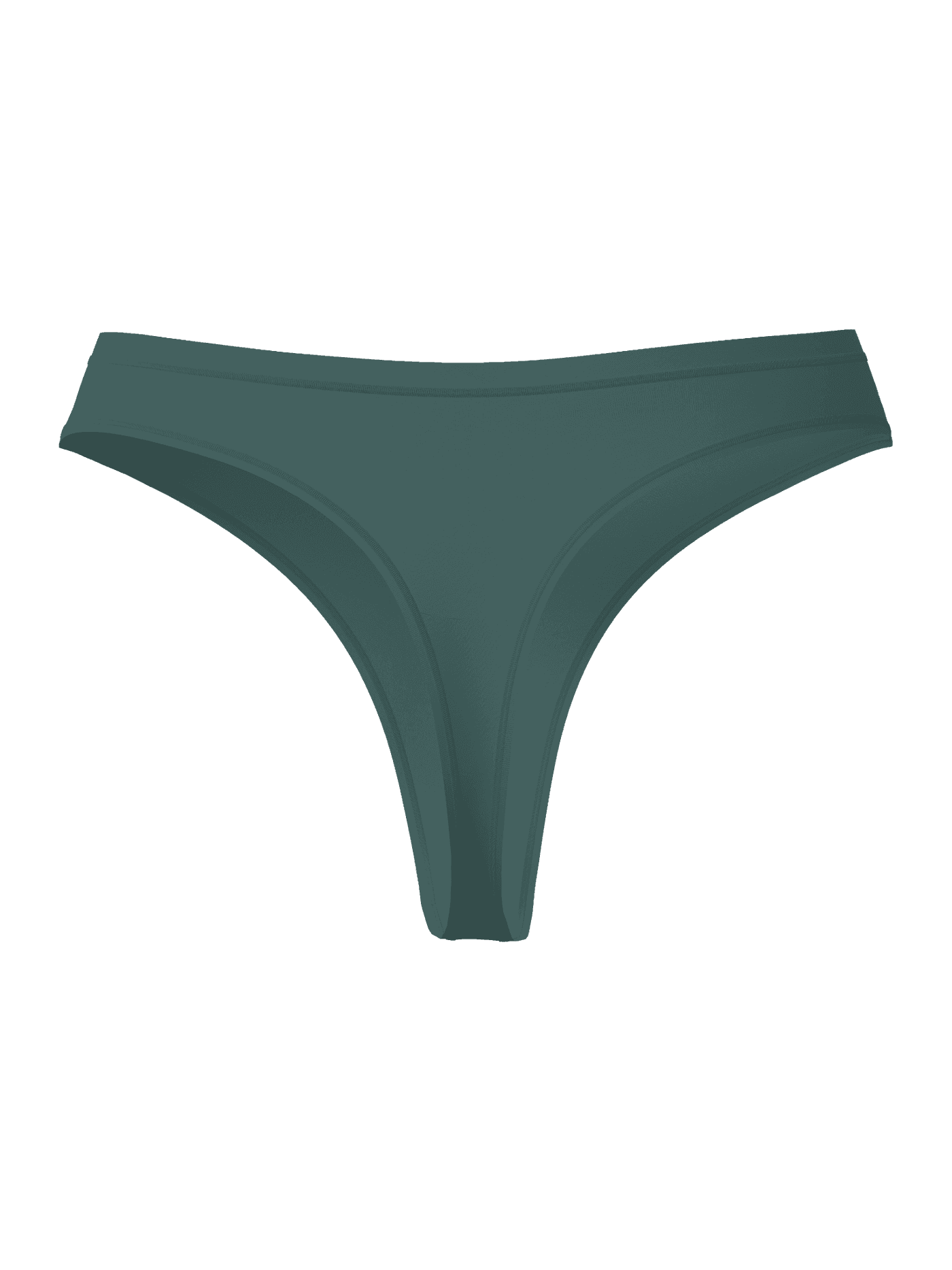 Soft Touch Thongs 1-pack in Groen met een middelhoge taille en zachte lyocell pasvorm, vooraanzicht. - Image 2
