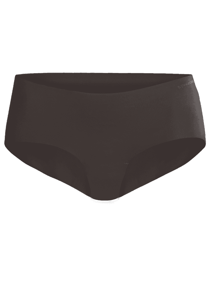 Invisible Hipster 3-pack in Braun mit nahtlosen Kanten und tonalem Logo für eine schmeichelhafte Passform beim Training. - Image 3
