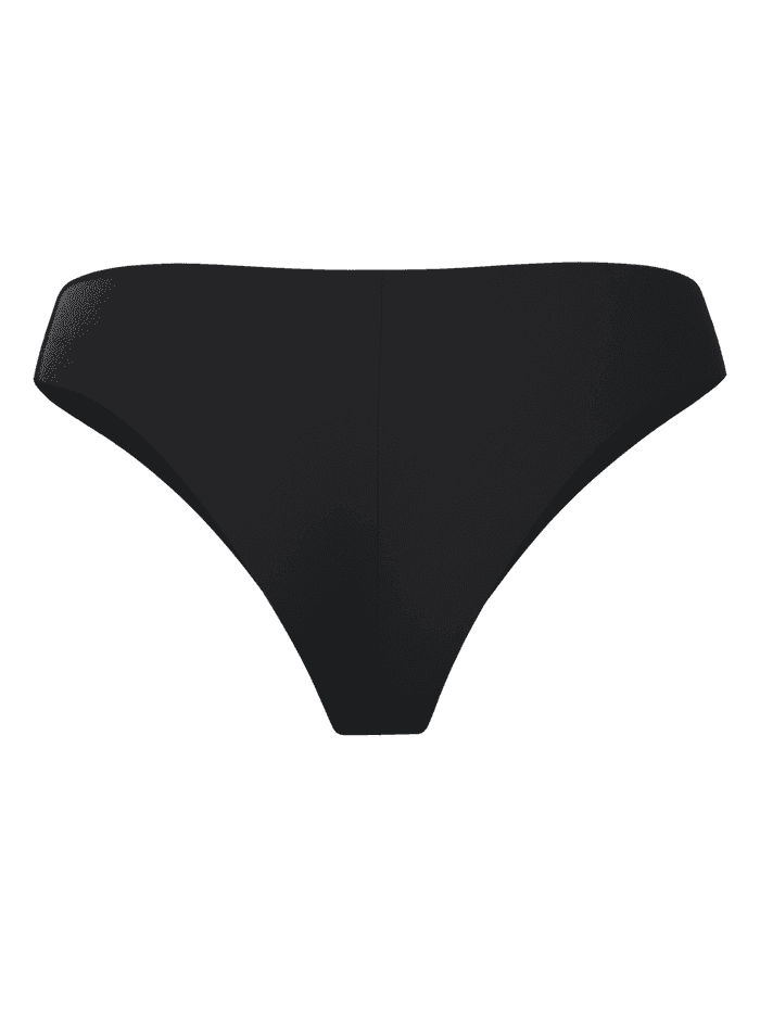 Vue arrière de l'Invisible Briefs 3-pack Noir avec coupe échancrée et bords découpés au laser sans coutures. - Image 3