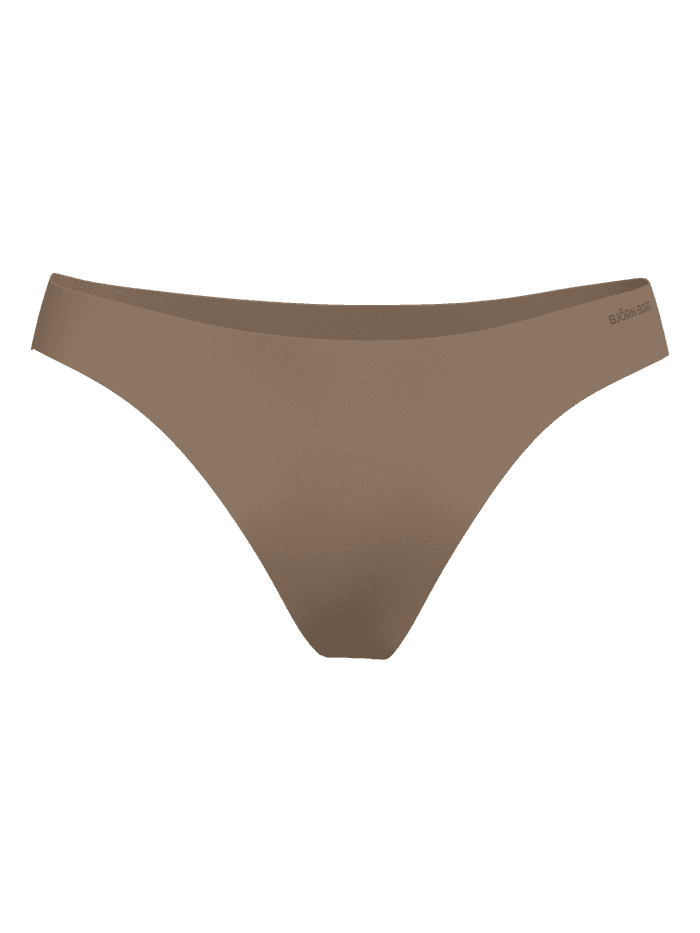Vorderansicht der braunen Invisible Thongs 3-pack mit lasergeschnittenen Kanten und tonalem Logo, ideal fürs Training. - Image 5