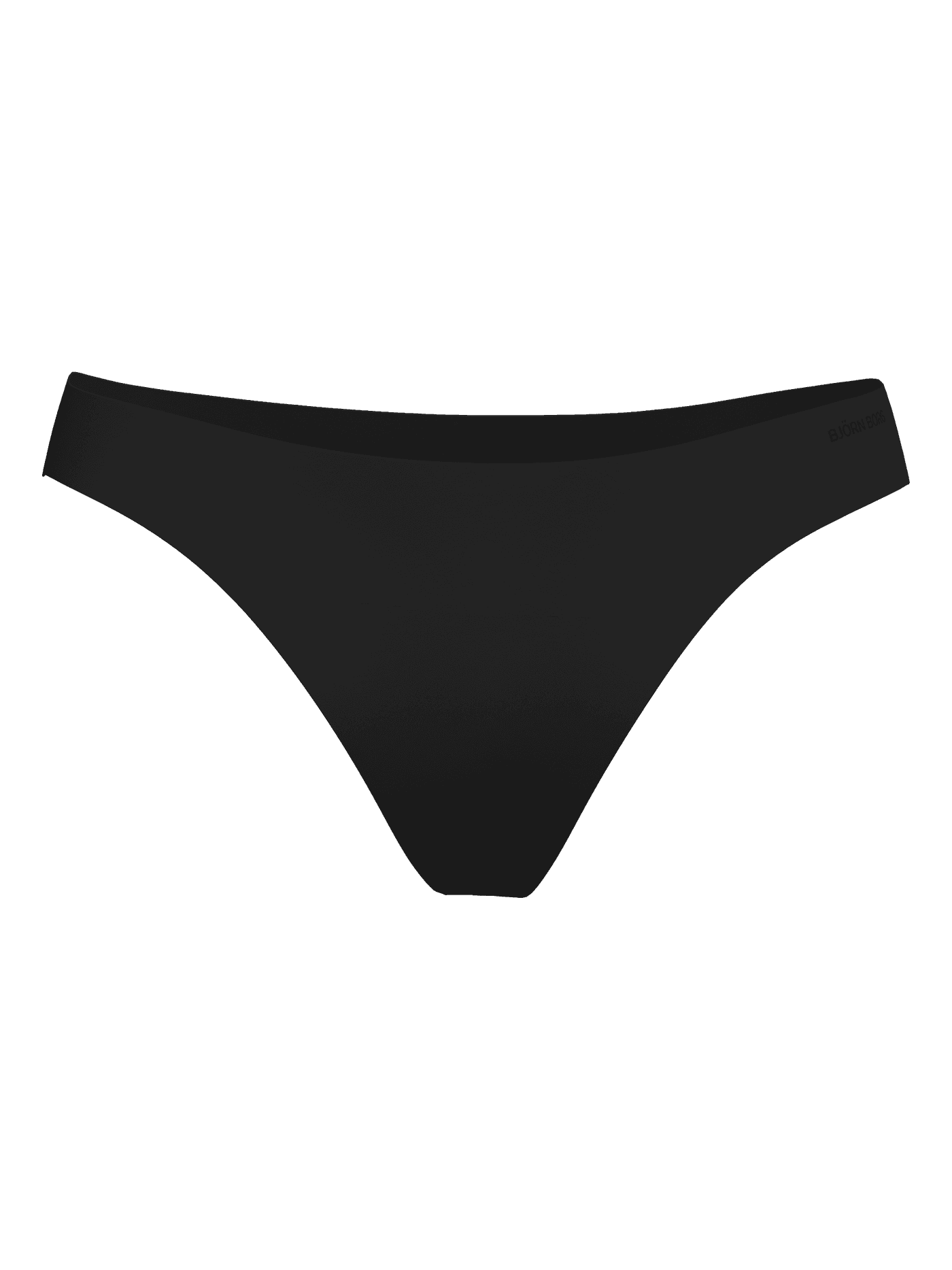 Front view of the black Björn Borg Invisible Thongs 3-pack with seamless laser-cut edges and a smooth fit for training. - Image 2