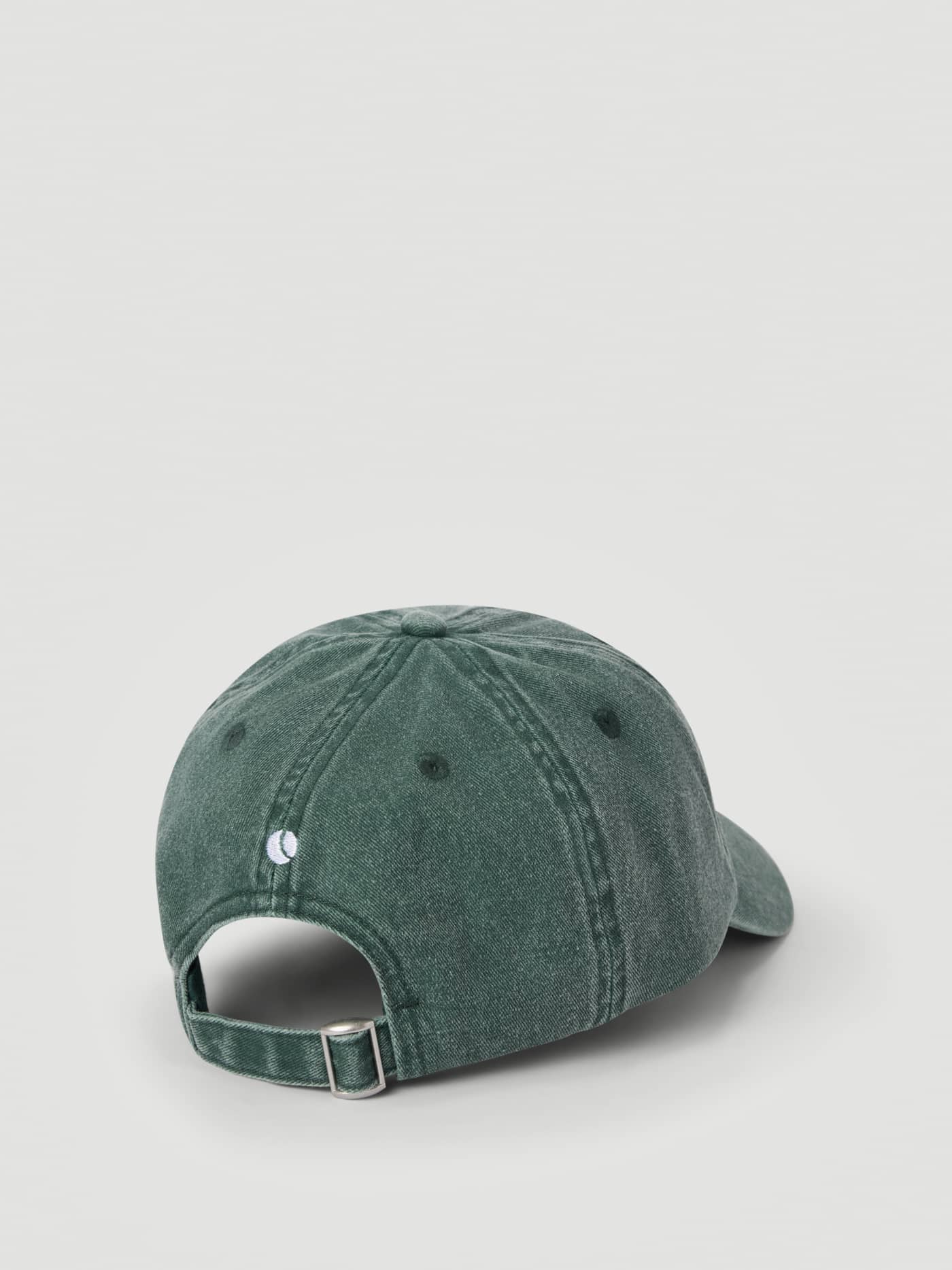 Back view of the organic cotton Borg Washed Bold Logo Cap in Mallard Green (Green) featuring an adjustable fit buckle. - Image 2