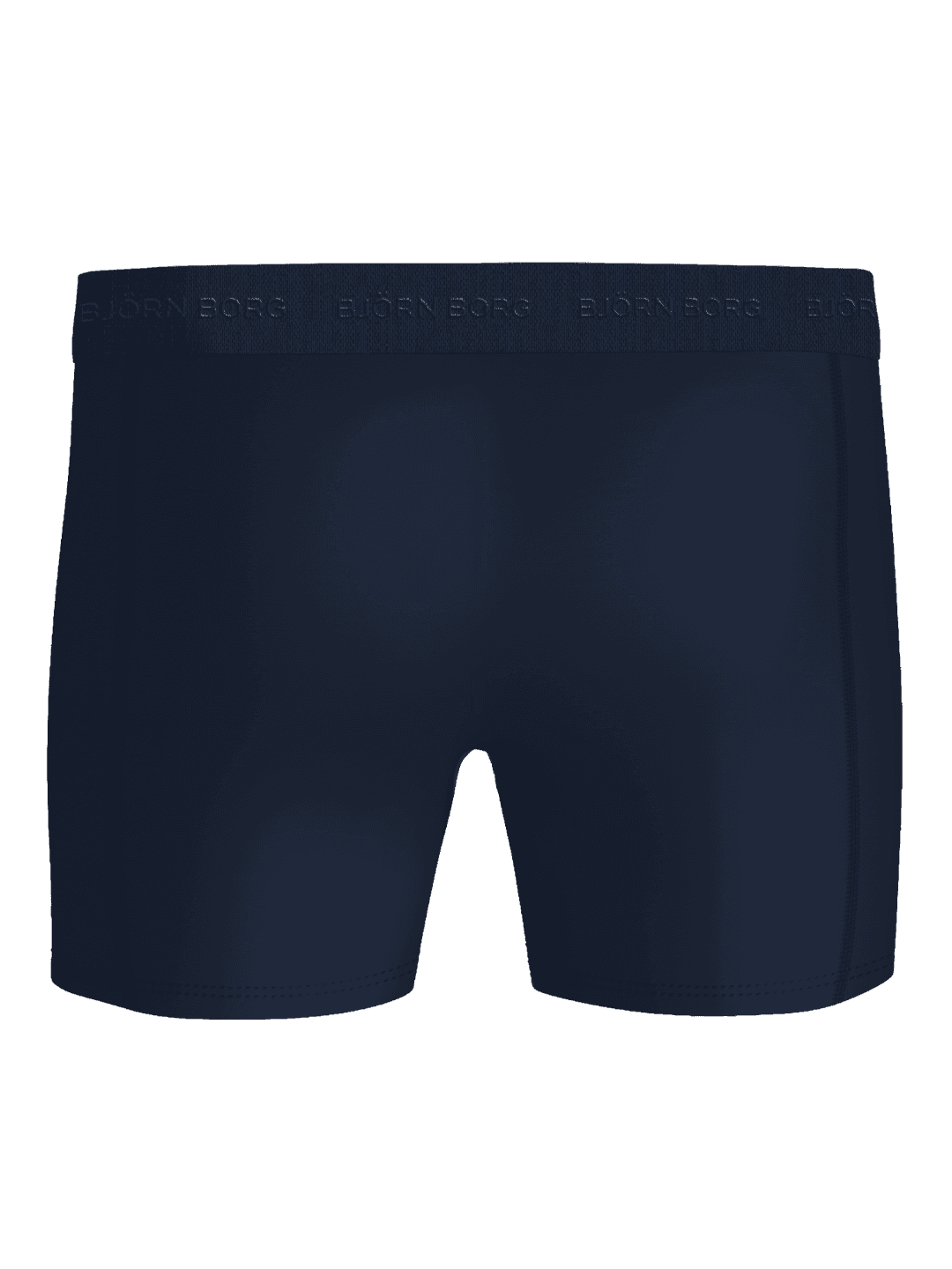 Back view of the men's Microfiber Boxers 3-pack in Navy, featuring quick-dry boxer briefs with a logo waistband. - Image 3