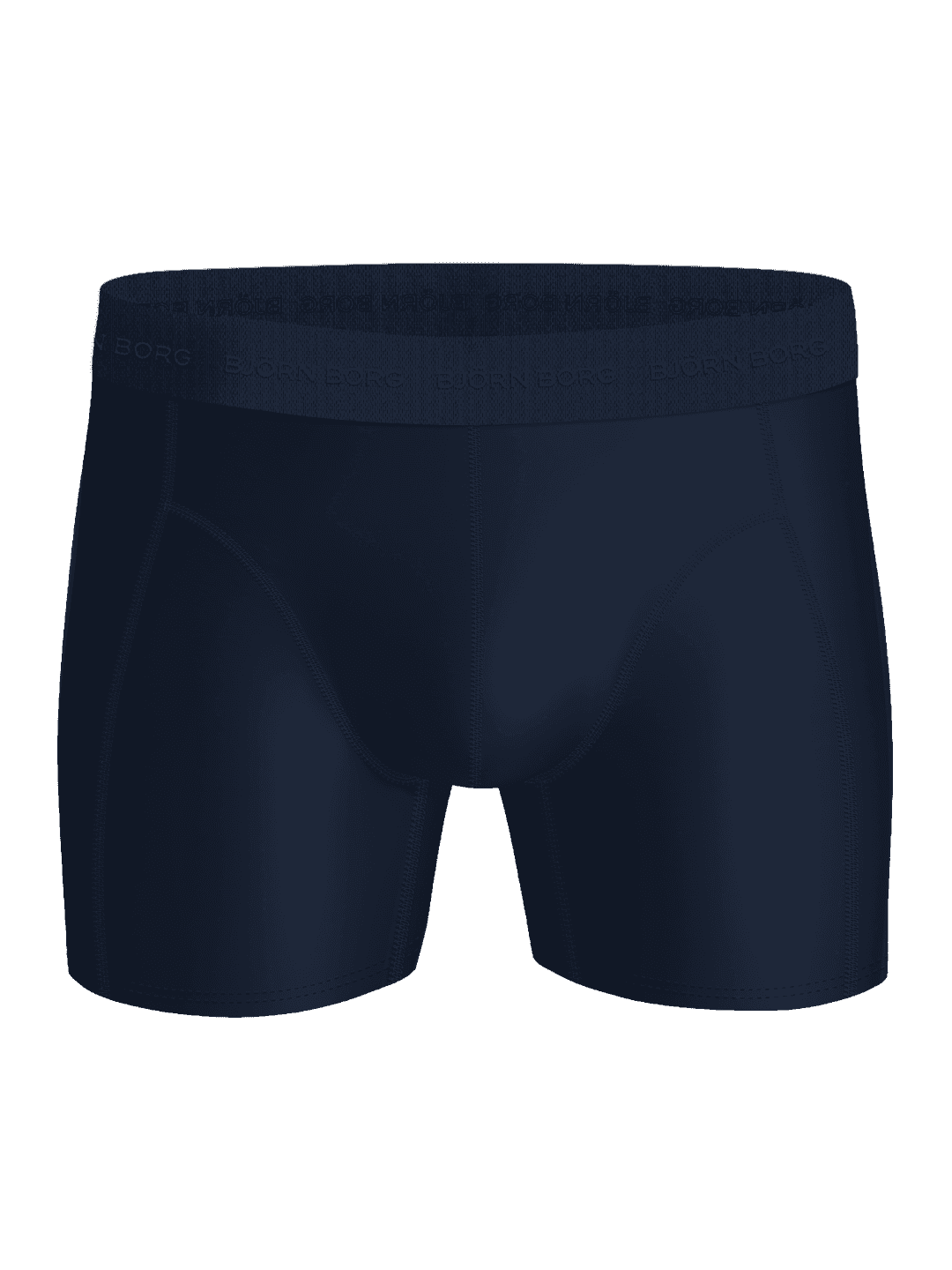 Front view of the navy Microfiber Boxers 3-pack, featuring quick-dry boxer briefs and a branded logo waistband. - Image 2
