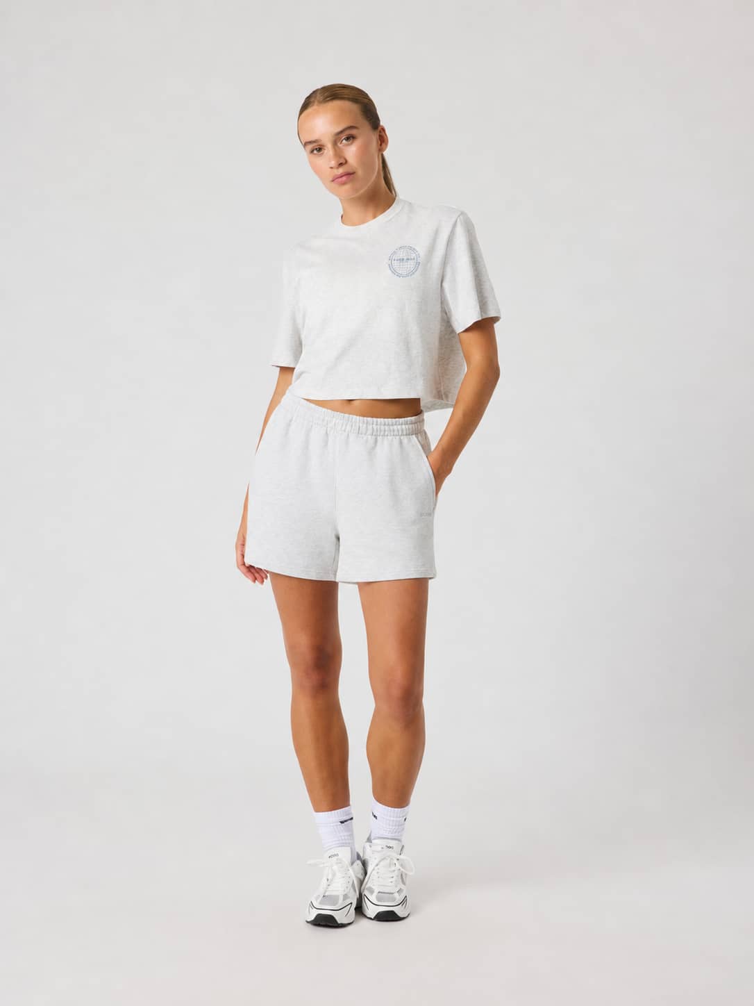Björn Borg - Studio Jersey Shorts Ultra Light Grey Melange Dames - Image 1