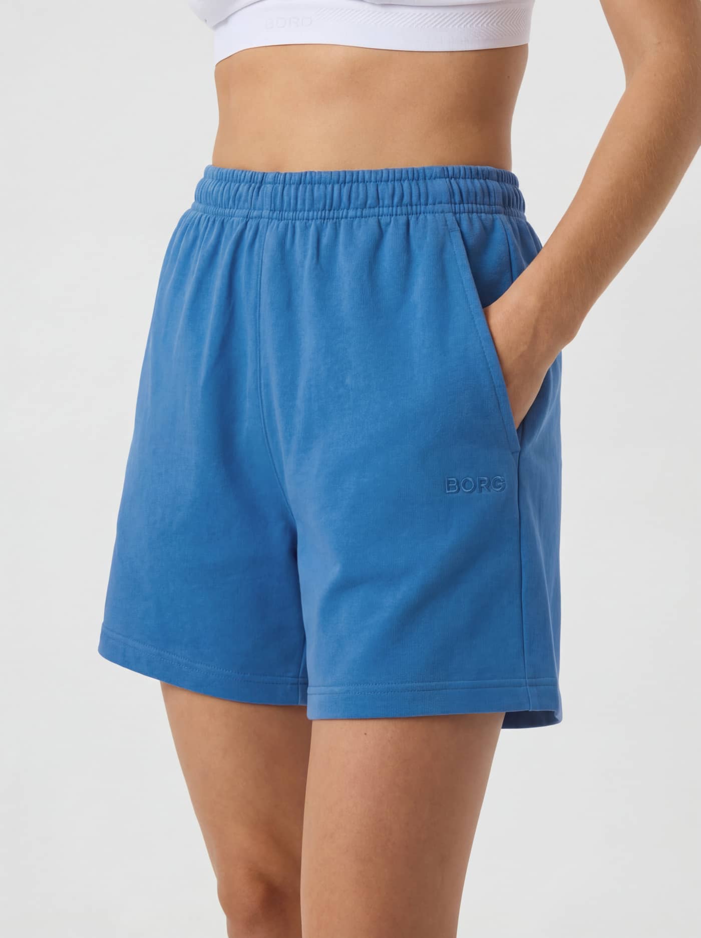 Studio Jersey Shorts in Palace Blue (Blauw) met een regular fit en een blauw tone-on-tone logo in vooraanzicht. - Image 2