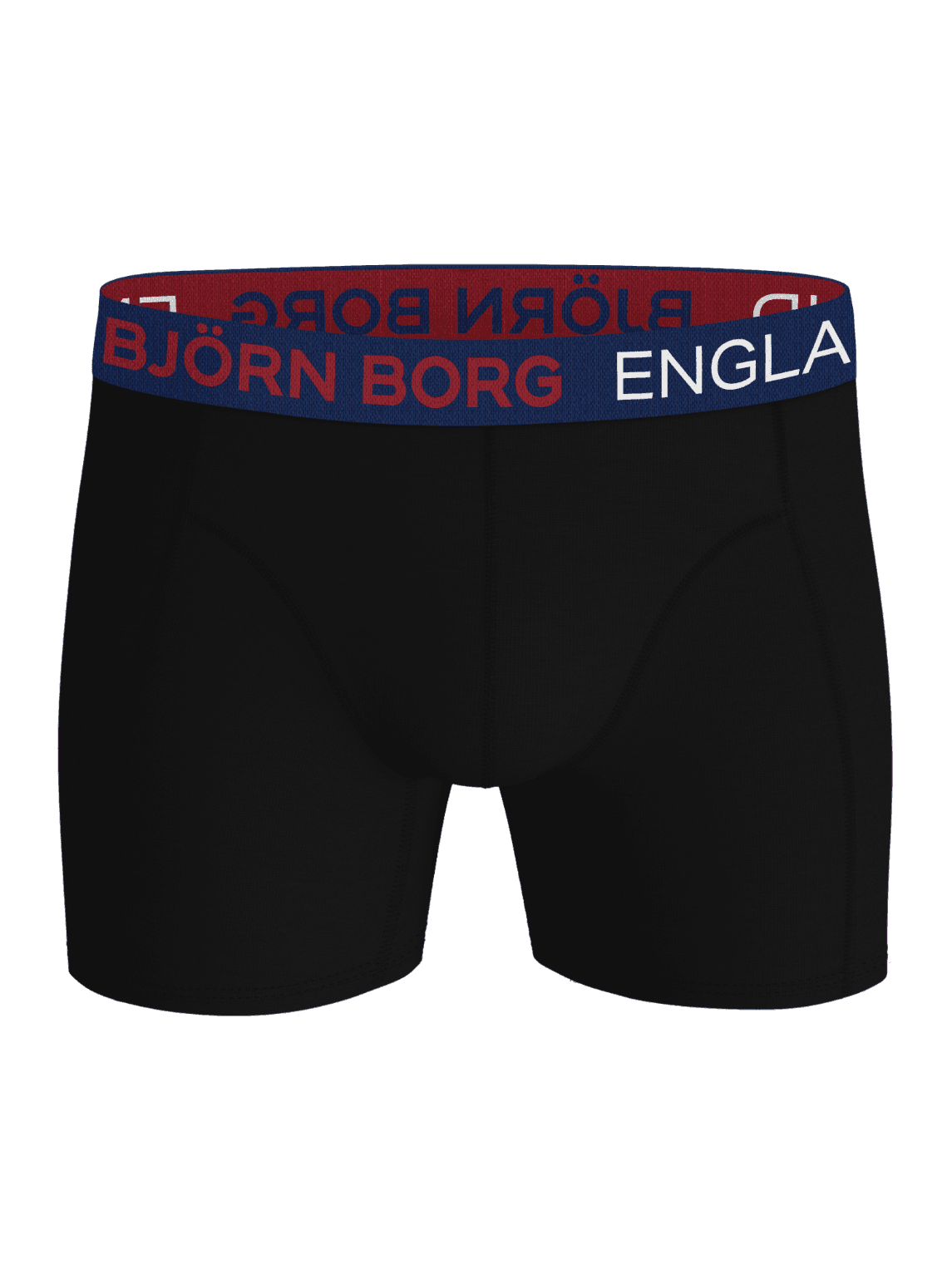 Vorderansicht der Cotton Stretch Boxers England 3-pack boxer briefs in Schwarz mit markantem Gummibund und weicher Passform. - Image 2