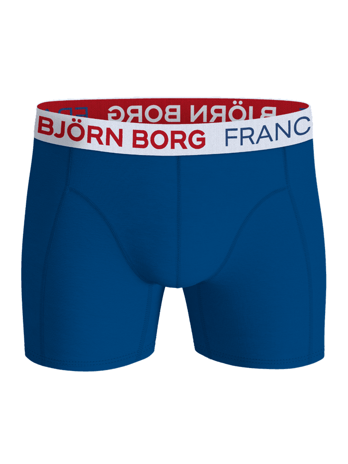 Cotton Stretch Boxers France 3-pack i blå bomuldsstretch til mænd med ikonisk Björn Borg-linning set forfra. - Image 4