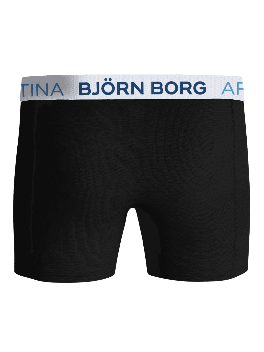 Zwarte Cotton Stretch Boxers Argentina 3-pack in vooraanzicht met een blauwe logo-tailleband en functionele pasvorm. - Image 3
