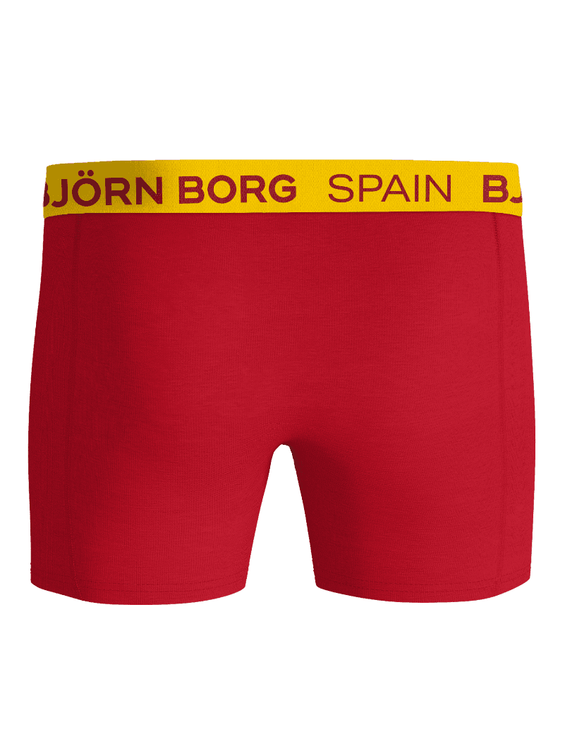 Red Cotton Stretch Boxers Spain 3-pack boxer briefs for men in soft cotton with a yellow and red logo waistband. - Image 5