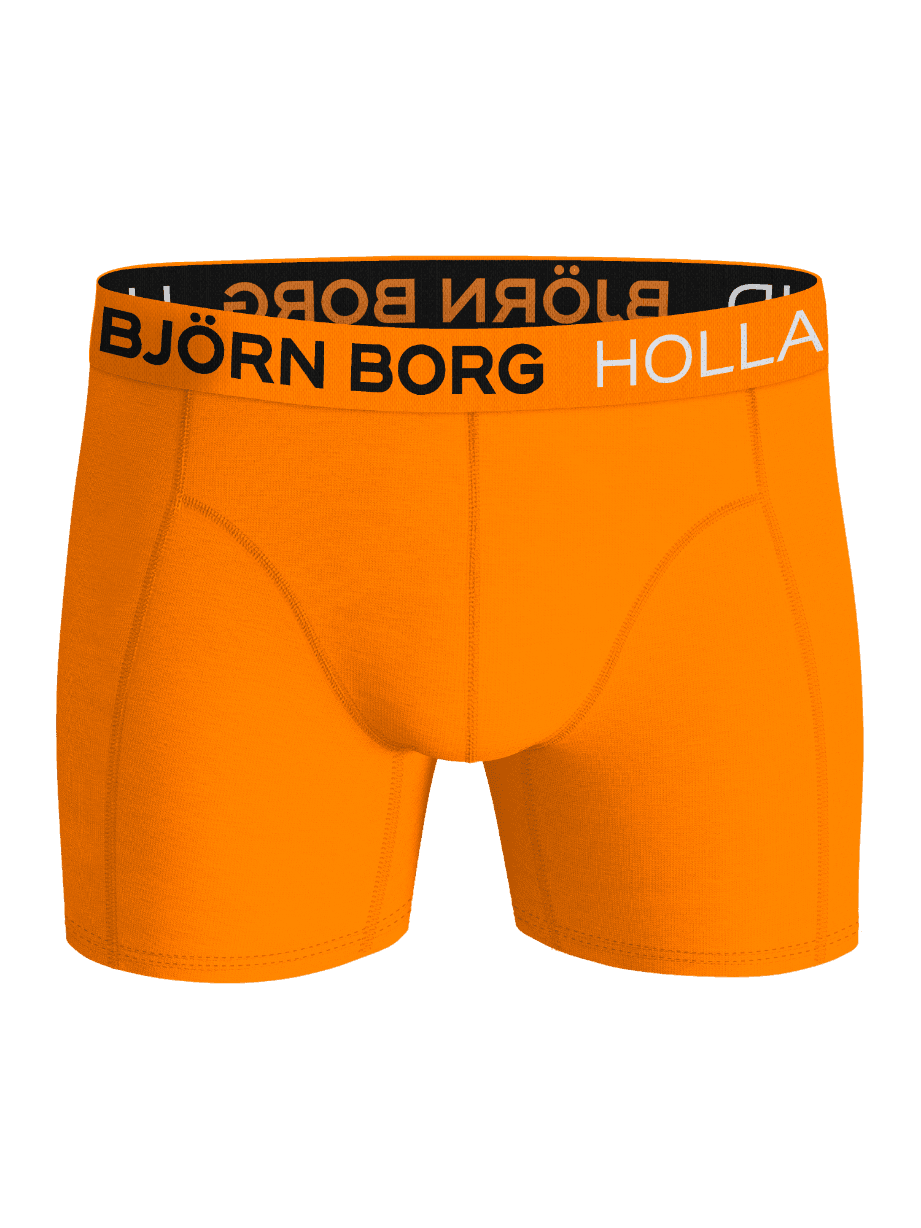 Cotton Stretch Boxers Holland 3-pack in oranje, stijlvolle en functionele boxershorts met zwarte en witte logo's. - Image 4