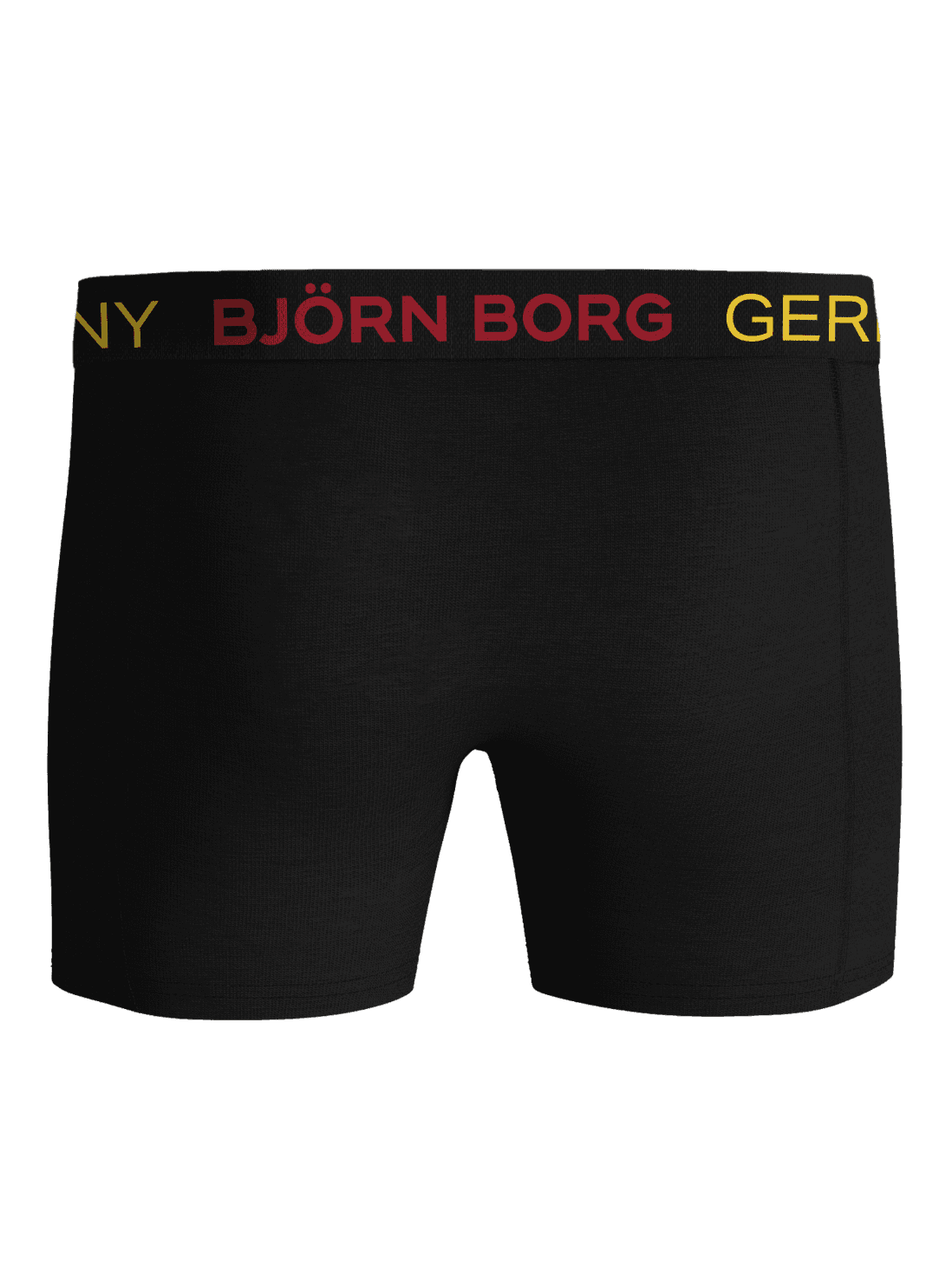 Black Cotton Stretch Boxers Germany 3-pack for men, featuring a signature red and yellow logo waistband. - Image 3
