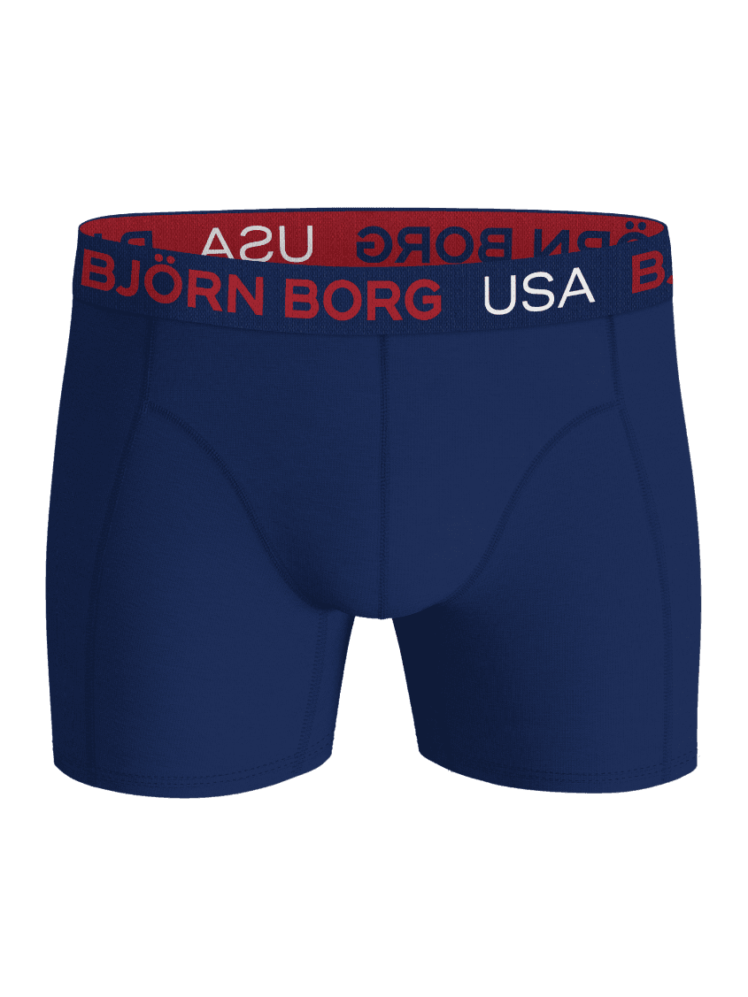 Cotton Stretch Boxers Usa 3-pack in Marine met een iconische tailleband en USA-branding, vooraanzicht. - Image 4