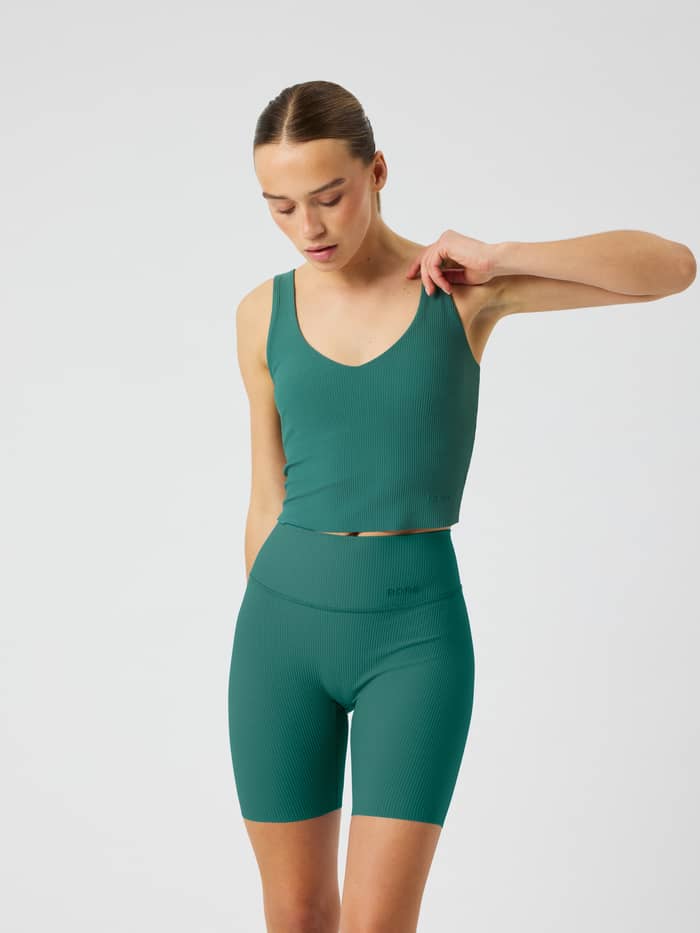 Björn Borg - Studio Ribbed V-Neck Top Mallard Green