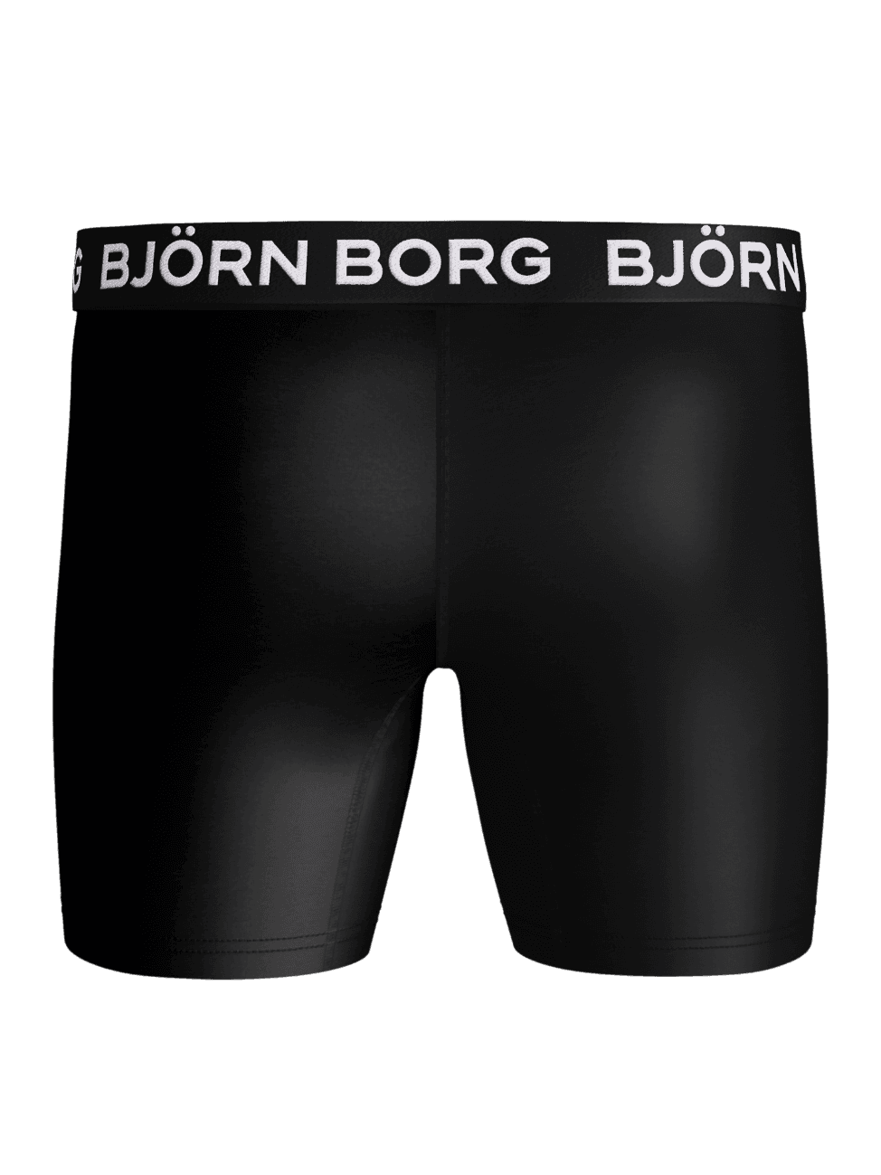 Achteraanzicht van de zwarte Sports Microfiber Boxers 5-pack met witte logo-tailleband voor training. - Image 3