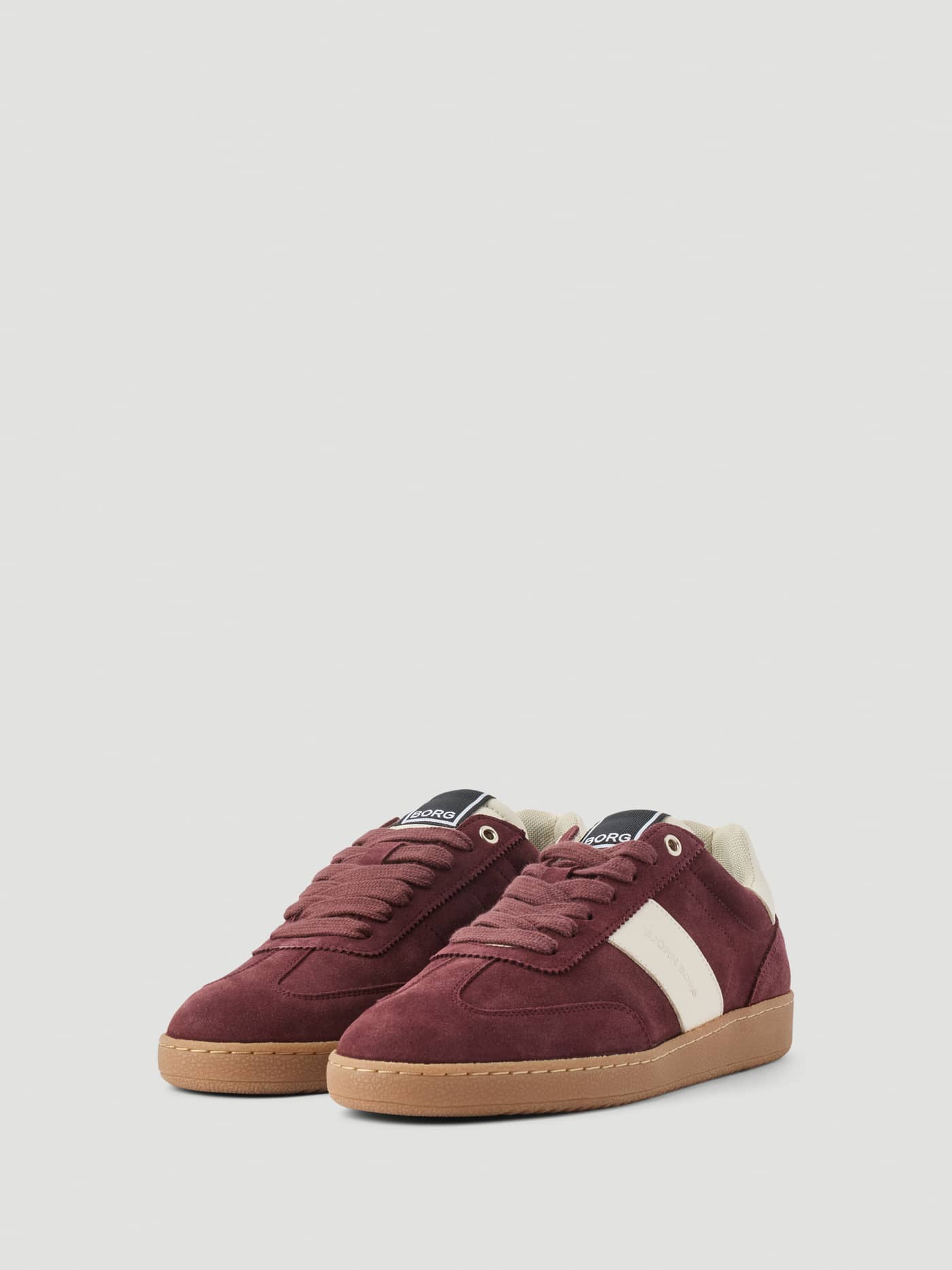 Women's Grace Leather Sneakers in Rood en Wit, op tennis geïnspireerde leren sneakers met een wit logo. - Image 2