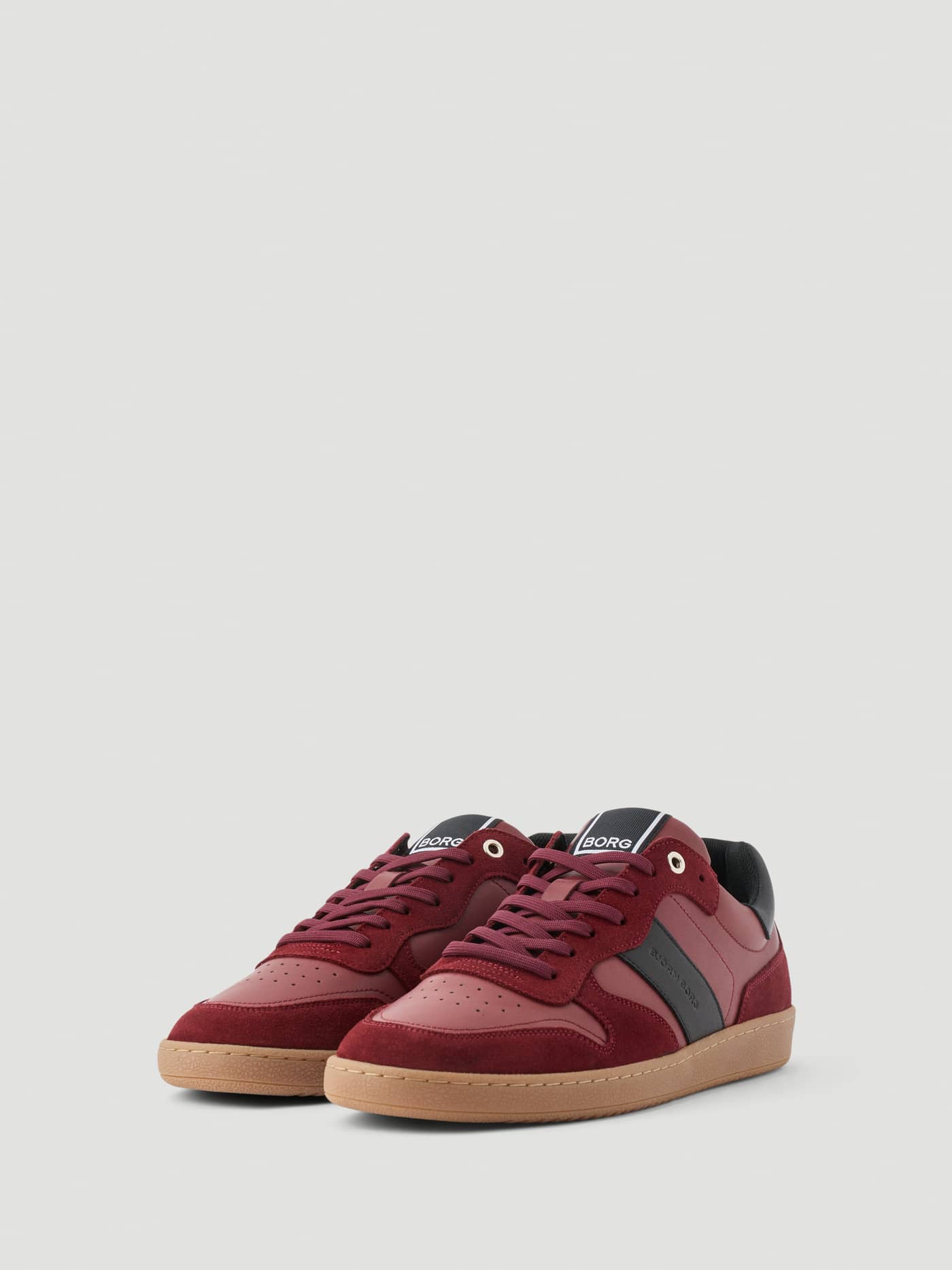 Men's Legacy Leather Sneakers in Burgundy / Black (Red/Black) featuring a tennis-inspired design and suede details. - Image 2