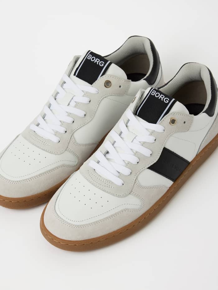 Men's Legacy Leather Sneakers van leer in wit en zwart met een functioneel tennis-geïnspireerd design. - Image 2