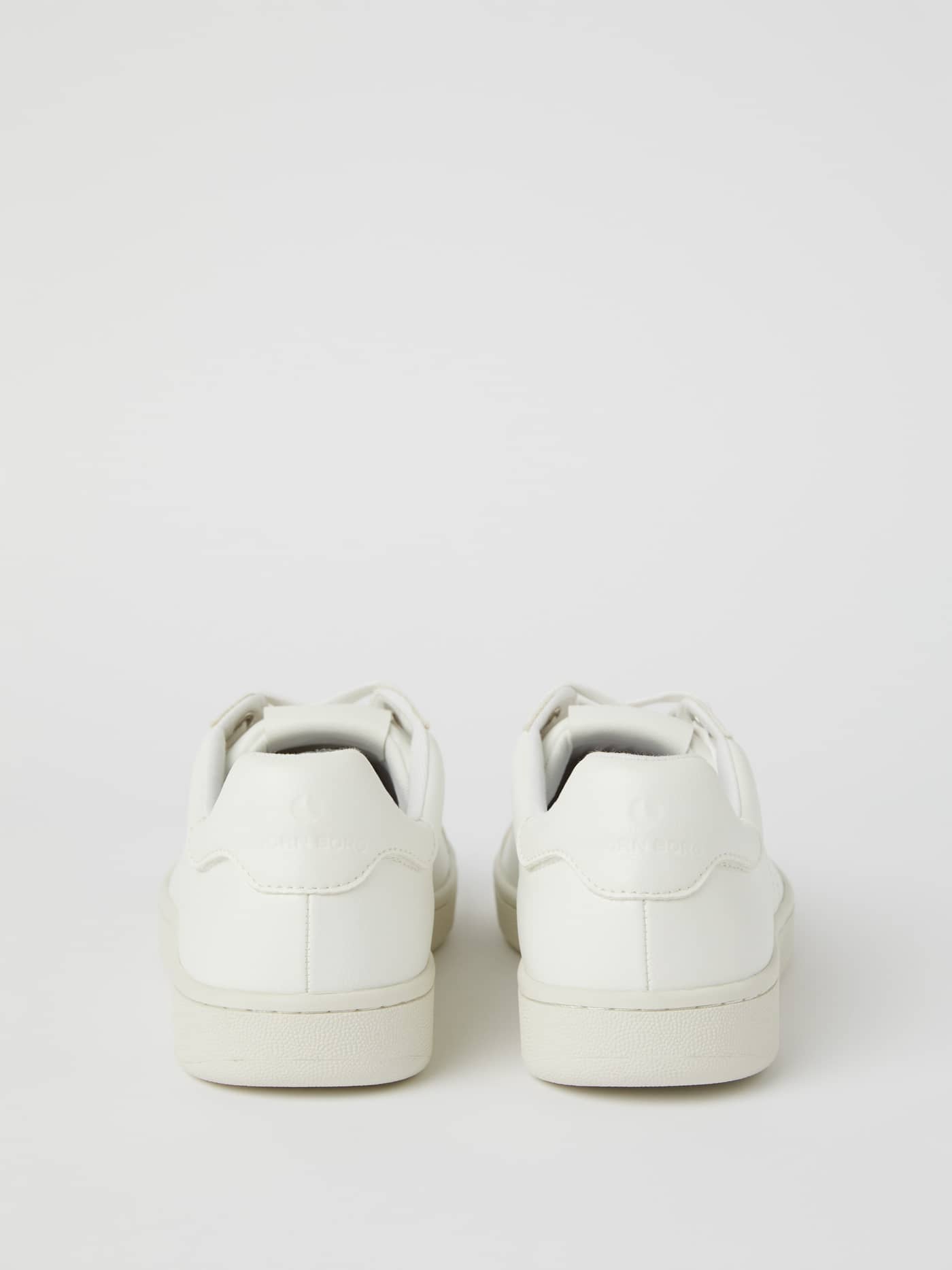 Back view of the white Björn Borg Unisex Deuce Sneakers in synthetic leather, ideal for tennis and leisure wear. - Image 2