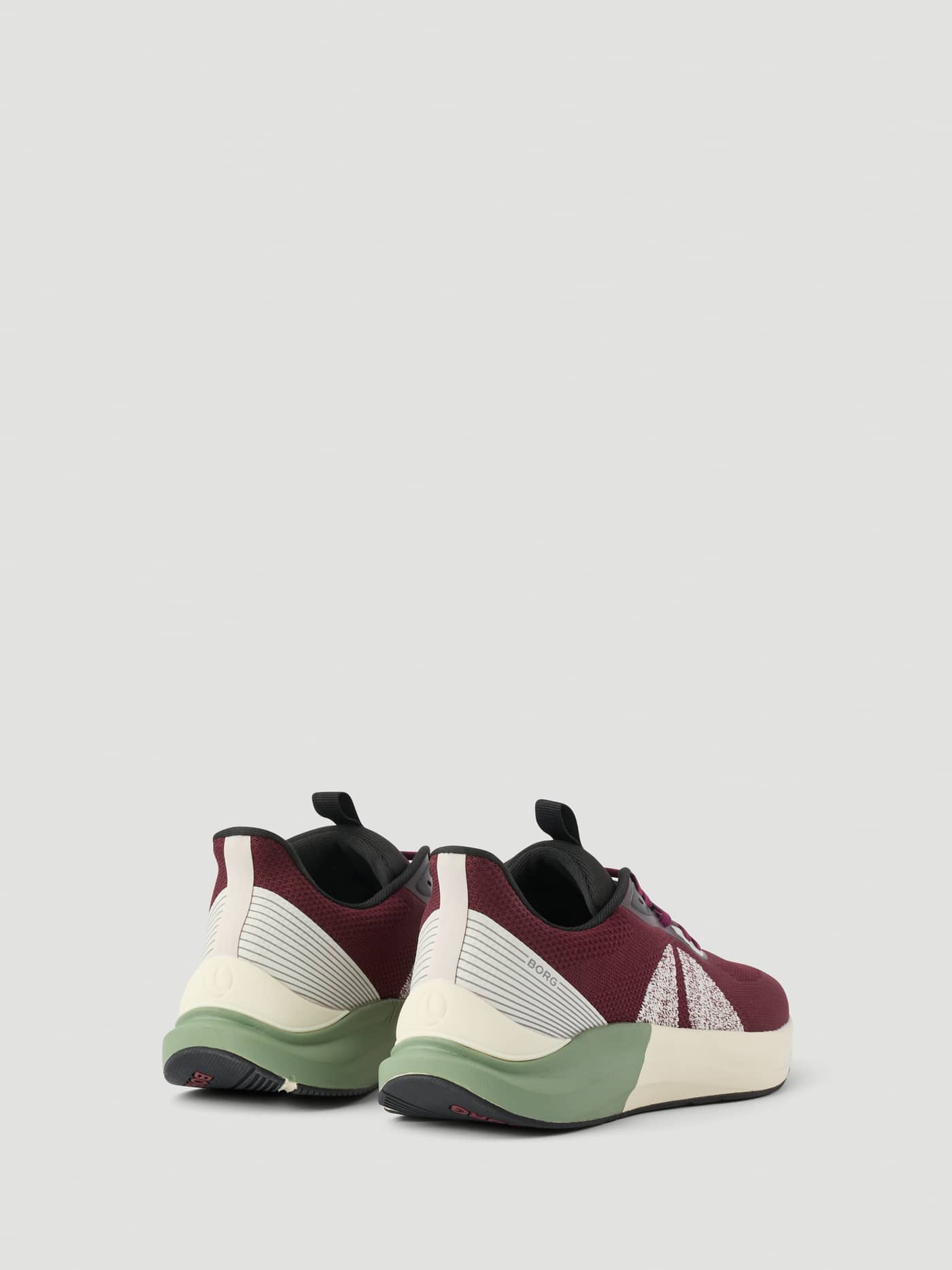 Unisex Ace Knit Sneakers in Red with a flexible knit upper, green sole, and white logo for running and tennis. - Image 3