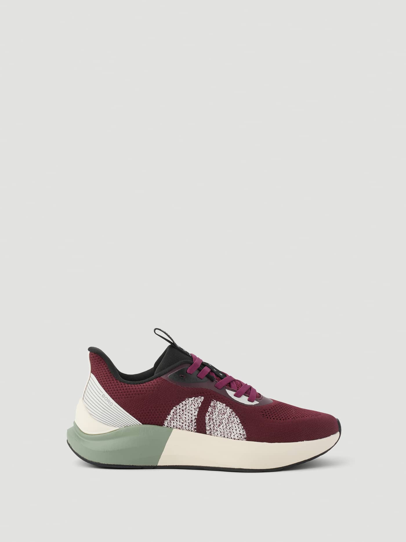 Unisex Ace Knit Sneakers in Burgundy (Rood) met witte logo-details en een ademend gebreid bovenwerk voor hardlopen. - Image 1
