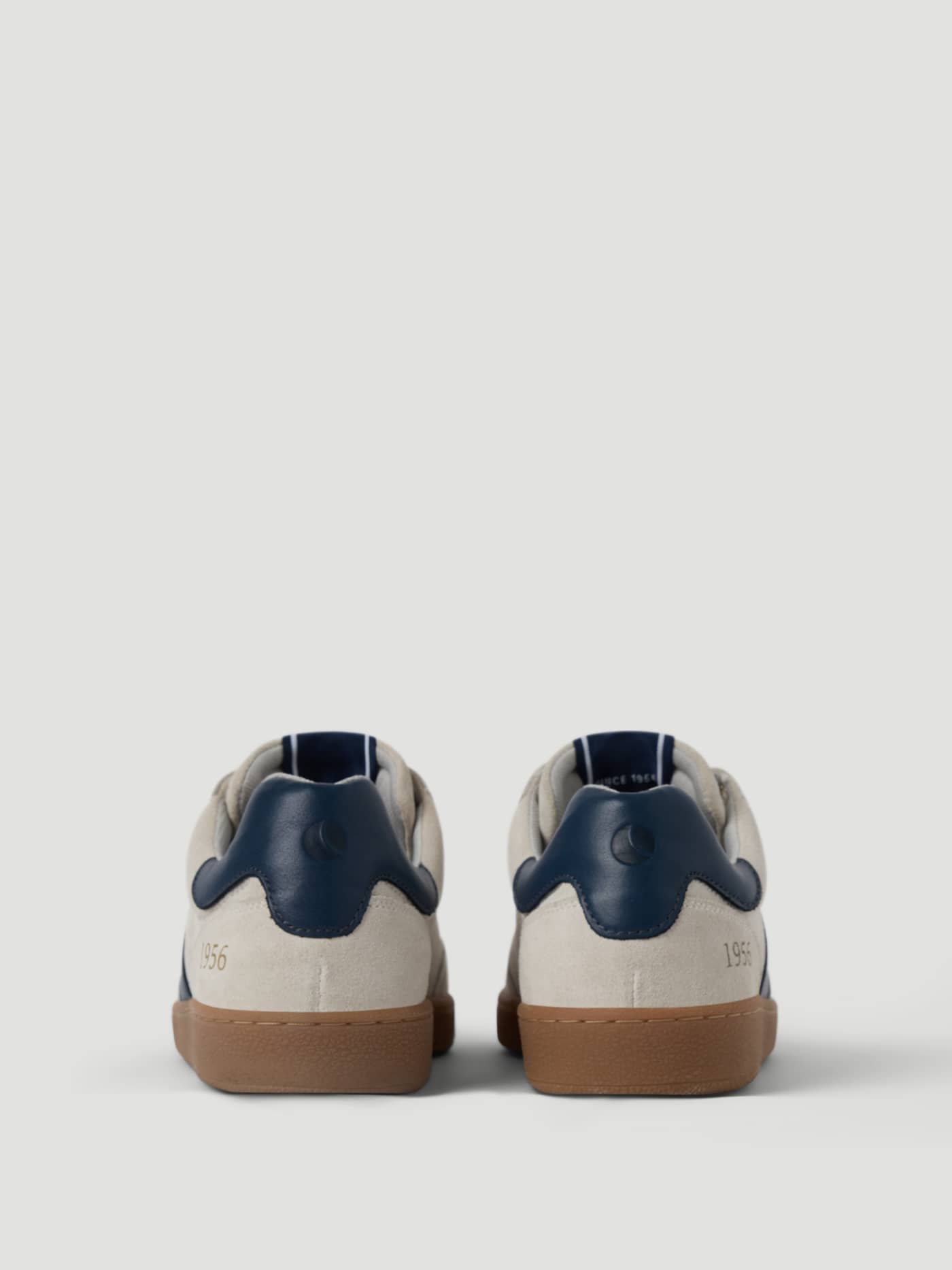 Back view of the premium Björn Borg Women's Grace Leather 56 Sneakers in White, with a tennis-inspired design and navy logo. - Image 3