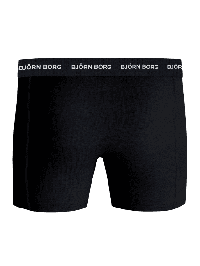 Zwarte Cotton Stretch Boxer 7-pack van ondersteunende katoenstretch met een witte logotailleband, vooraanzicht. - Image 3