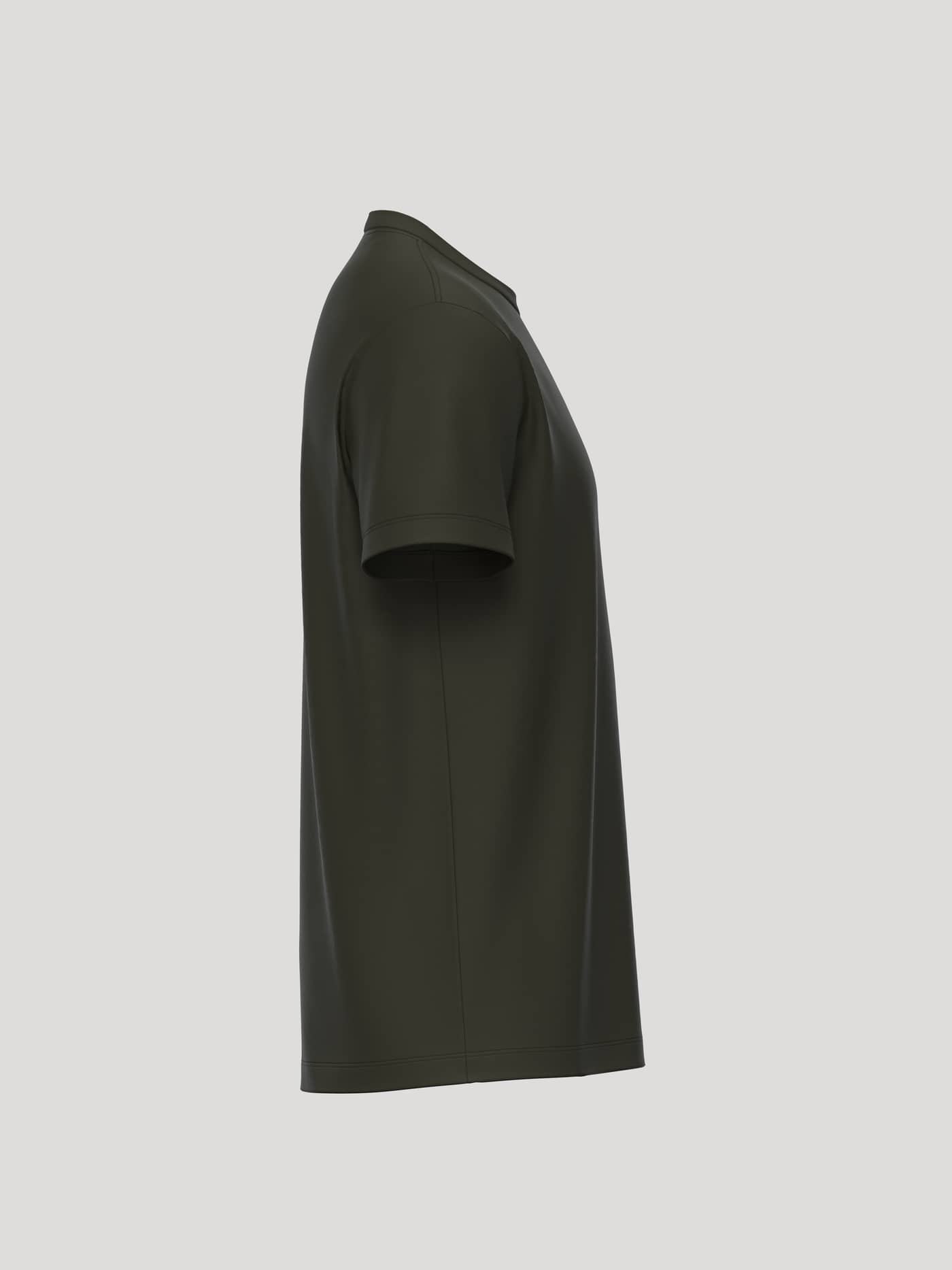 Side view of the Borg Essential 1 T-Shirt in Rosin (Green) crafted from premium cotton jersey in a regular fit. - Image 4