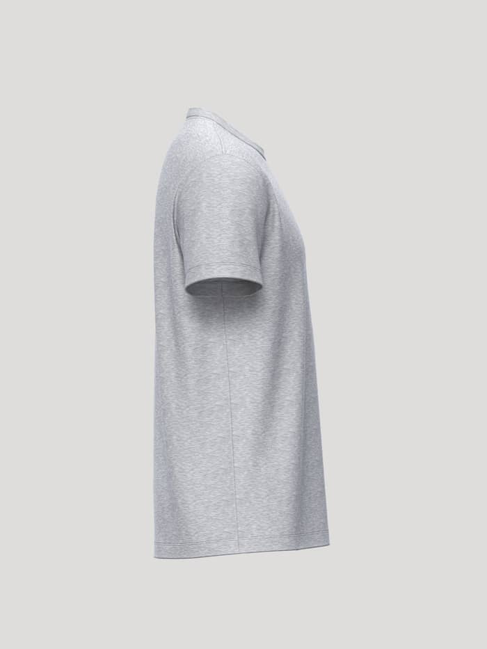 Borg Essential 1 T-Shirt in Light Grey Melange (Grijs), katoenen regular fit top voor vrije tijd en tennis in zijaanzicht. - Image 4