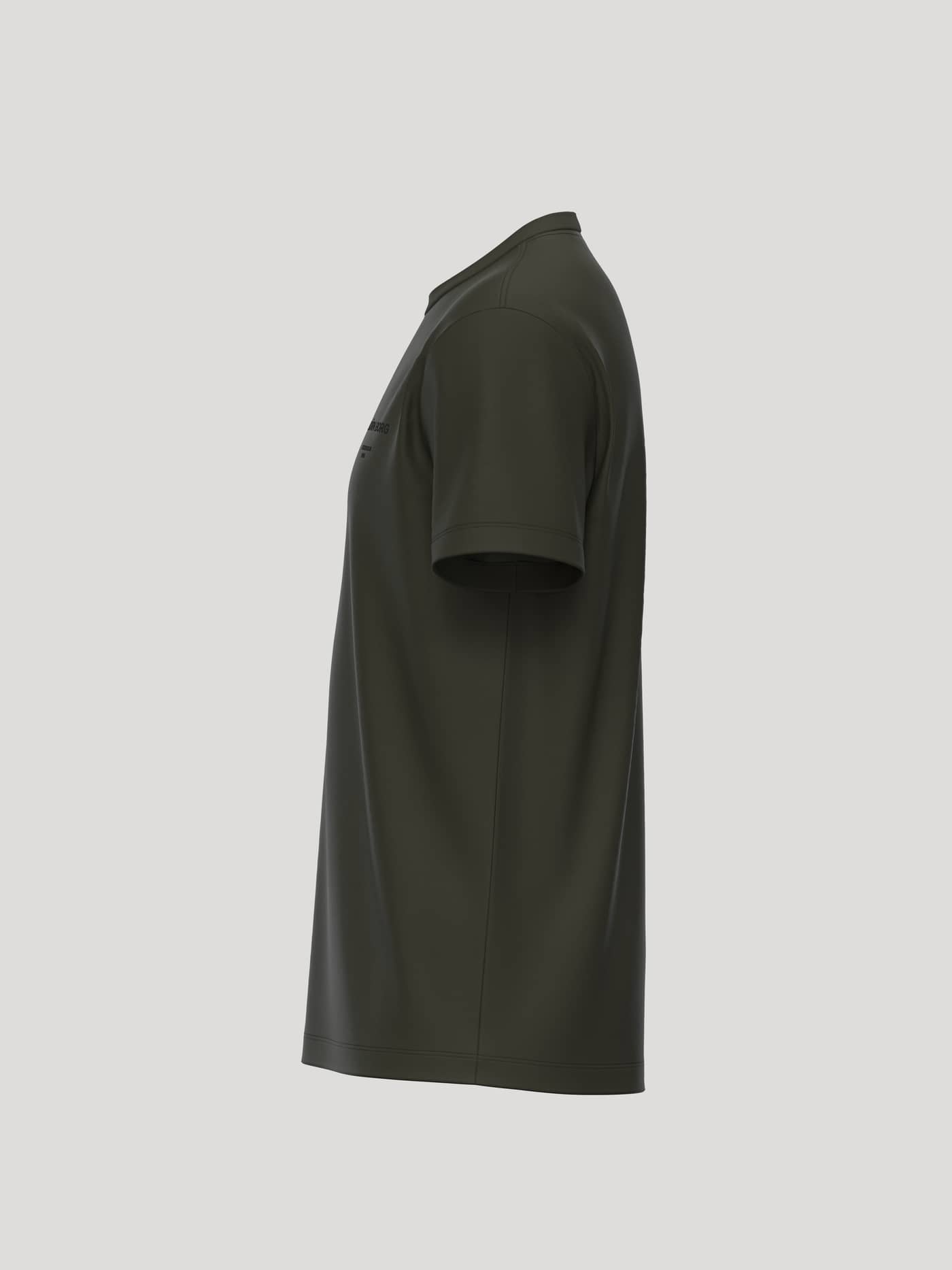 Side view of the Borg Essential 1 T-Shirt in Rosin (Green), featuring a regular fit in premium cotton jersey. - Image 3
