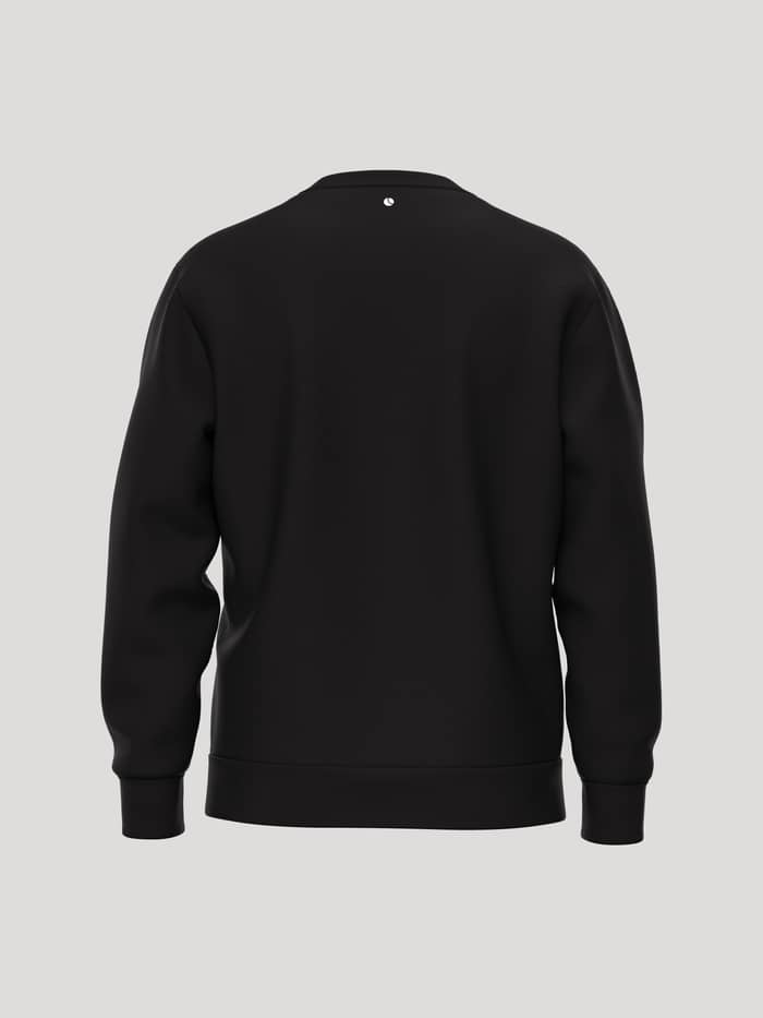Vue arrière du Borg Essential 1 Sweatshirt en Black Beauty (Noir) avec imprimé balle de tennis sur la nuque. - Image 2