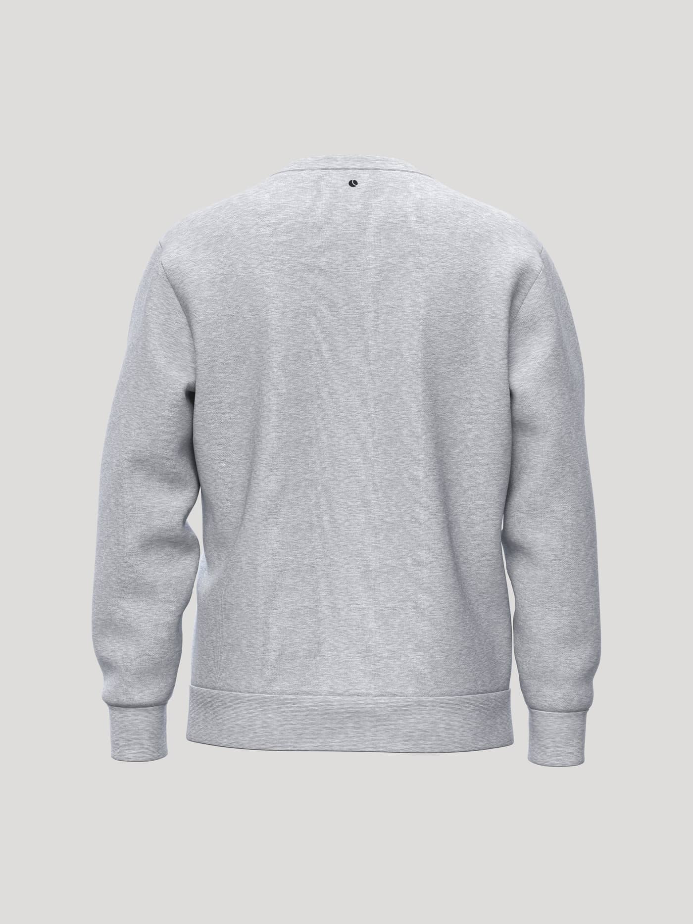 Back view of the Borg Essential 1 Sweatshirt in Light Grey Melange (Grey) showing the tennis ball print at the neck. - Image 2