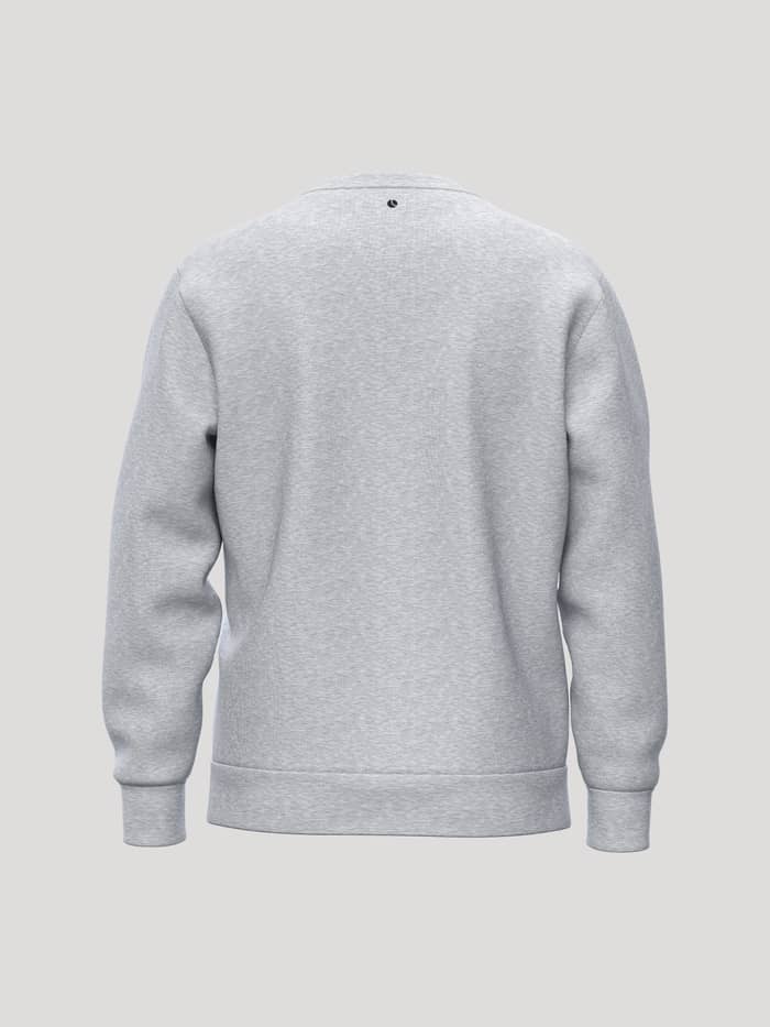 Vue arrière du Borg Essential 1 Sweatshirt en Light Grey Melange (Gris) avec l'imprimé balle de tennis au col. - Image 2