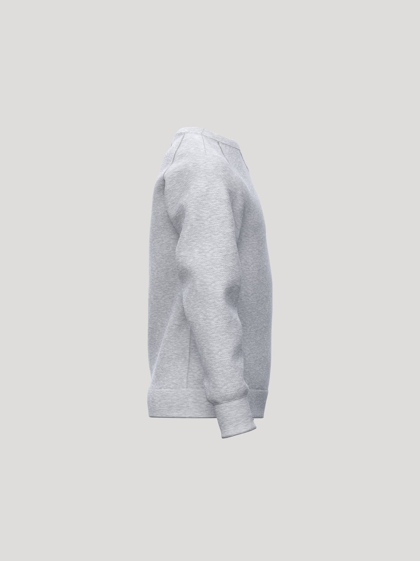 Side view of kids Borg Essential 1 Sweatshirt in Light Grey Melange (Grey), in soft fleece for tennis and leisure. - Image 4