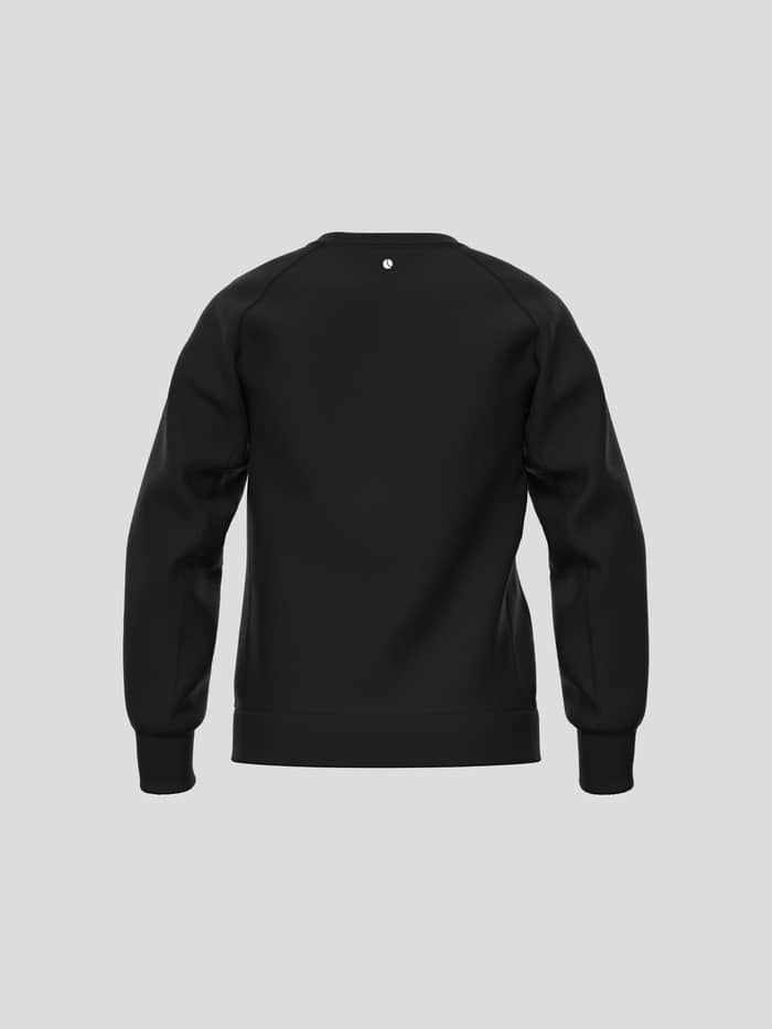 Back view of the kids Borg Essential 1 Sweatshirt in Black Beauty (Black) with a small tennis ball print at the back. - Image 2